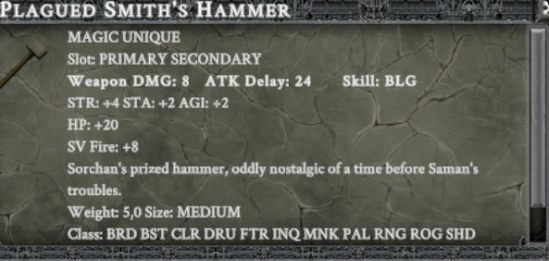PLAGUED SMITH'S HAMMER item card